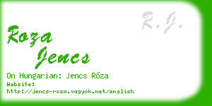 roza jencs business card