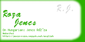 roza jencs business card